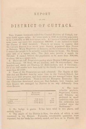 Report on the District of Cuttack