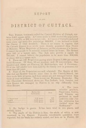 Report on the District of Cuttack