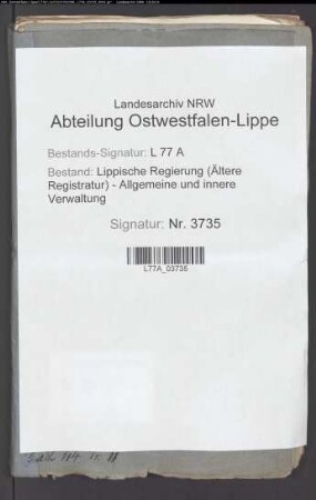 Verzeichnisse der Vormundschaftssachen bei der Regierung