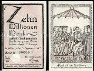 Heidelberg, Notgeld, Musterschein, 10 Millionen Mark