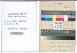 Entnazifizierung Friedrich Schroeder , geb. 25.11.1893 (Verm.Inspektor)
