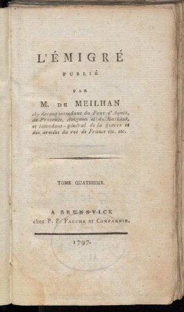 Tome 4: L'Émigré. Tome Quatrième