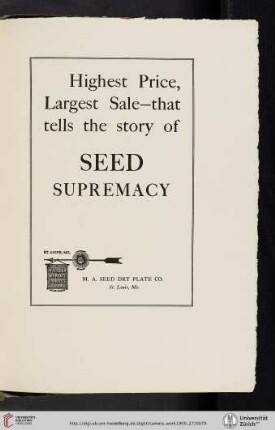 M. A. [Miles Ainscoe] Seed Dry Plate Co. [Plates]