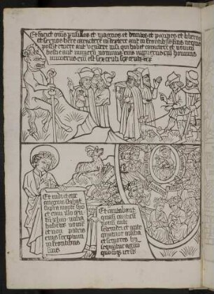 (1) Die Bezeichnung der Anhänger des Tieres (Apc. XIII, 16-18); (2) Johannes beim Berg Sion mit dem Lamm, 144.000 Auserwählte, Maiestas Domini (Apc. XIV, 1-5).