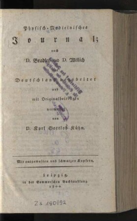 1.1800: Physisch-=medicinisches Journal, 1.1800