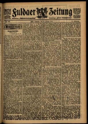 Dritte Ausgabe vom Samstag, den 29. Oktober 1904.