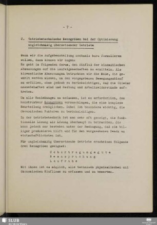 2. Getriebetechnische Kenngrößen bei der Optimierung ungleichmäßig übersetzender Getriebe