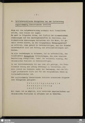 2. Getriebetechnische Kenngrößen bei der Optimierung ungleichmäßig übersetzender Getriebe