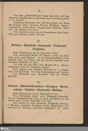 28. Moldau - Mückentürmchen - Graupen - Mariaschein - Teplitz - Eichwald - Moldau