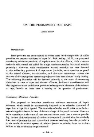 249-262, On the punishment for rape