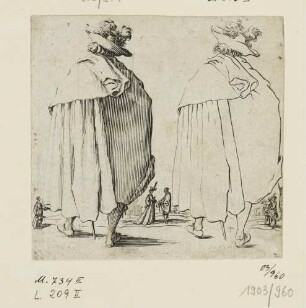 Mann im Mantel von hinten, Blatt 12 der Folge "Varie Figure"