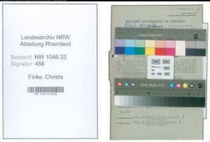 Entnazifizierung Christa Finke , geb. 30.11.1921 (Kindergaertnerin)