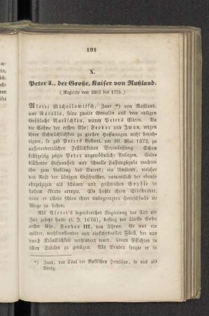 X. Peter I., der Große, Kaiser von Rußland.