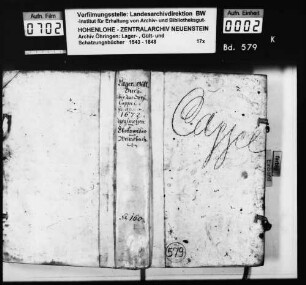 Lager- und Gültbuch über Cappel, Eckartsweiler und Weinsbach.