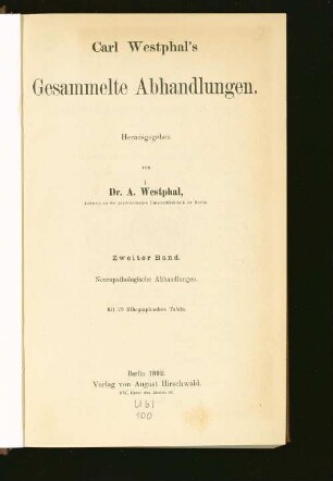 2: Neuropathologische Abhandlungen