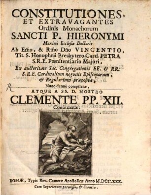 Constitutiones et et extravagantes Ordinis Monachorum P. Hieronymi