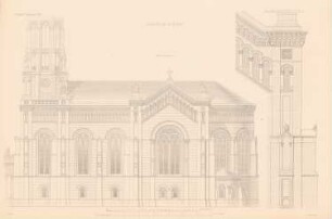 Zionskirche, Berlin: Seitenansicht, Detail (aus: Atlas zur Zeitschrift für Bauwesen, hrsg. v. G. Erbkam, Jg. 23, 1873)
