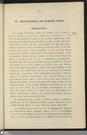 IX. Papierfabrikation und verwandte Gebiete