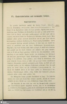 IX. Papierfabrikation und verwandte Gebiete