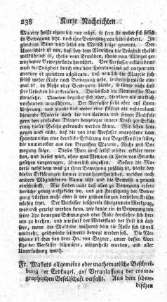 Allgemeine oder mathematische Beschreibung der Erdkugel.