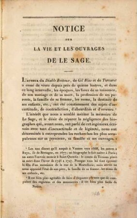 Notice sur la vie et les ouvrages de Le Sage
