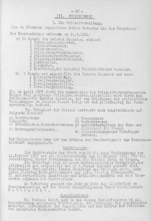 III. Polizeiwesen