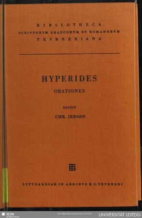 Hyperidis Orationes sex cum ceterarum fragmentis