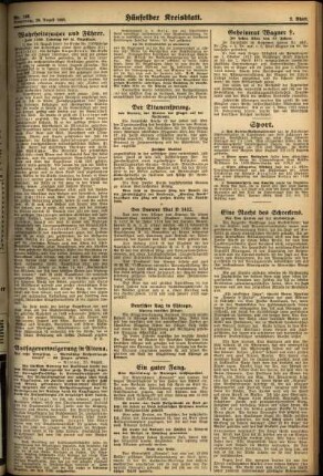 Zweite Ausgabe vom Donnerstag, den 28. August 1930.