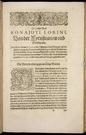 Das sechste Buch Bonajuti Lorini, Von der Fortification und Befestigung.