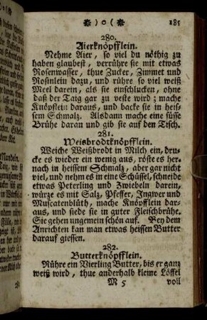 280. Aierknöpfflein. - 325. Gute Mandel-Flädlein.