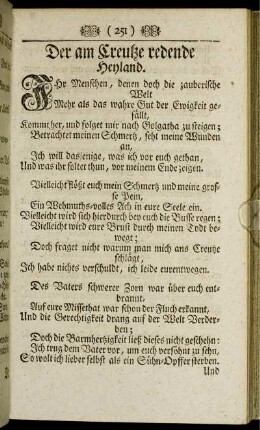 Der am Creutze redende Heyland.