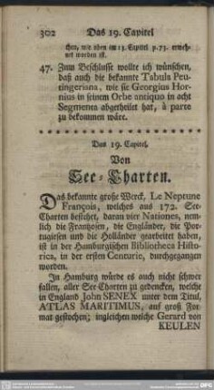 Das 19. Capitel. Von See-Charten