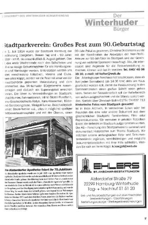 Stadtparkverein: Großes Fest zum 90. Geburstag