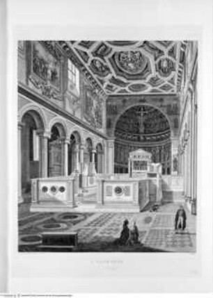 Scenografia degli interni delle più belle chiese e basiliche antiche di Roma, Tafel VI: San Clemente ...