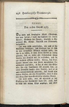 XXXIII. Den 21sten August, 1767