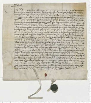 Testament der Beke Lyndenberges, besiegelt durch die Ratsmannen Meyne Schelpeper und Ludeleff Stoterogge. Zum Testamentsvollstrecker wird der Bürgermeister Lutke van Dassel ernannt.