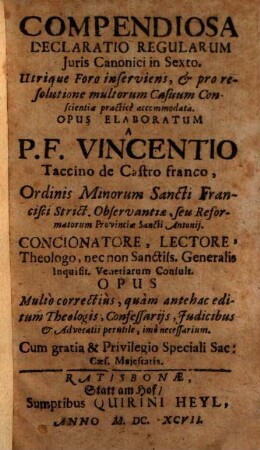 Compendiosa Declaratio regularum iuris canonici in Sexto