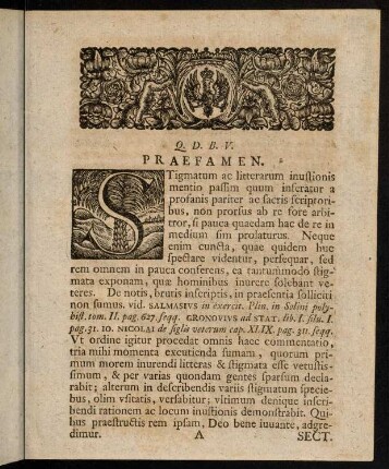 I-VIII, Praefamen; Sect. I.