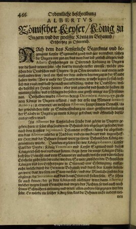 Albertus Römischer Keyser, König zu Ungern, und der zwelffte König in Behaimb, Ertzhertzog zu Osterreich