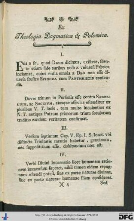 Ex Theologia Dogmatica et Polemica.