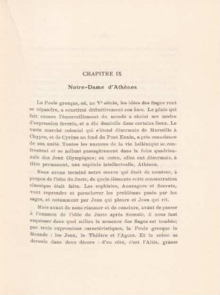 Chapitre IX. Notre Dame d'Athènes