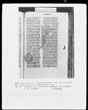 Ambrosius, Commentarii in epistulas Pauli und anderes — Initiale O (uaniam) und Initiale P (aulus), Folio 75 recto