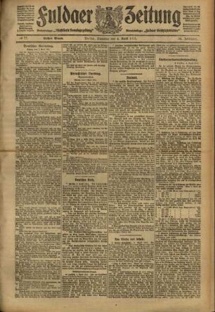 Erste Ausgabe vom Dienstag, den 04. April 1911.