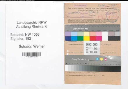 Entnazifizierung Werner Schuetz , geb. 29.06.1896 (Angestellter)