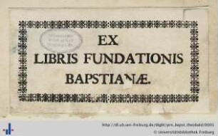 [Provenienz]: Bapst, Theobald
