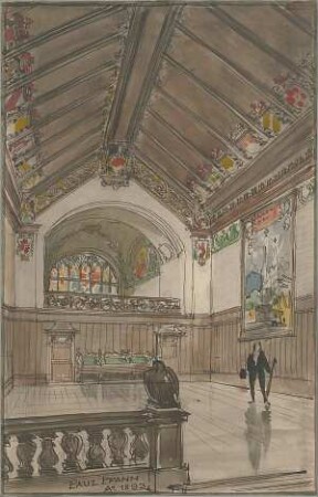 Pfann, Paul; Perspektivische Zeichnungen - Saal (Perspektive)