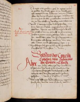 141r-141v, Beschluss des Concilii Ephesini vom leiden und der glorien Christi