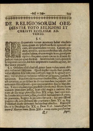 De Religiosorum Obedientiae Voto Religioni Et Christi Ecclesiae Adverso