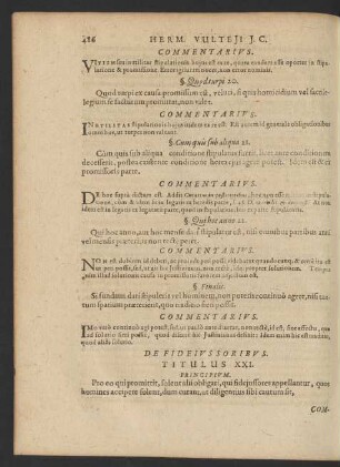 De Fideiussoribus. Titulus XXI.