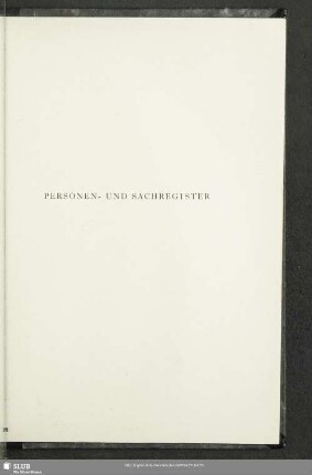 Personen- Und Sachregister